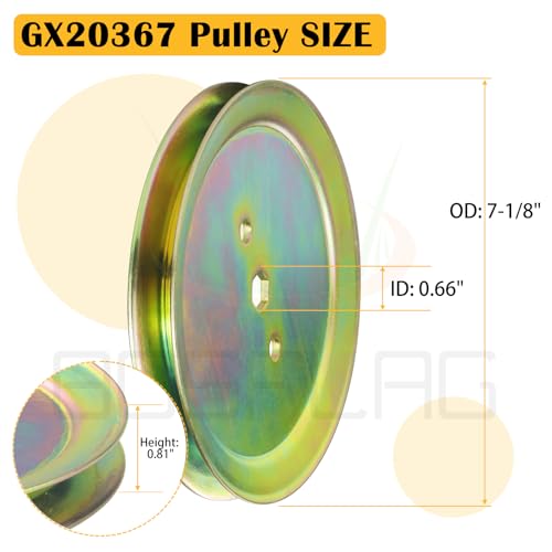 2 Pack GX20367 John Deere Pulley for John Deere D110 D130 L110 Deck - size: 2xGX20367N