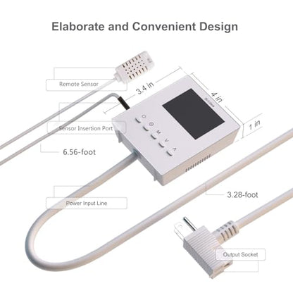Briidea CO2 Controller and Monitor, Day and Night Programmable CO2 Controller with Remote Sensor for Greenhouses