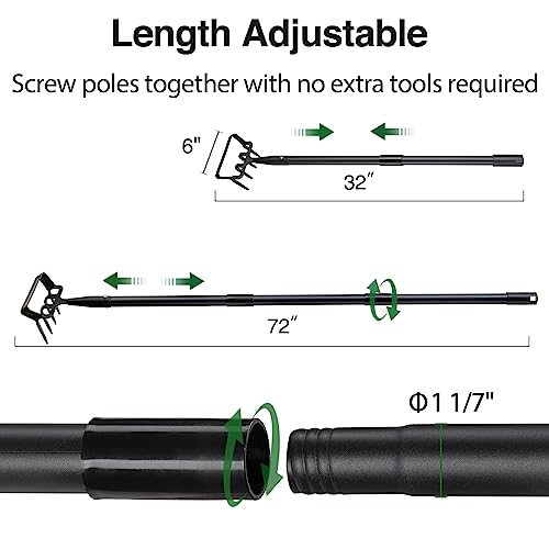 Oliynedy Stirrup Hoe Cultivator Garden Tool Heavy Duty,Scuffle Loop Action Hoe Weeding Gardening Hand Tools for Women Kids Men,Metal Weeder Scraper Garden Hoe Rake Weed Puller Long Handle 32-72 - size: 32-72"
