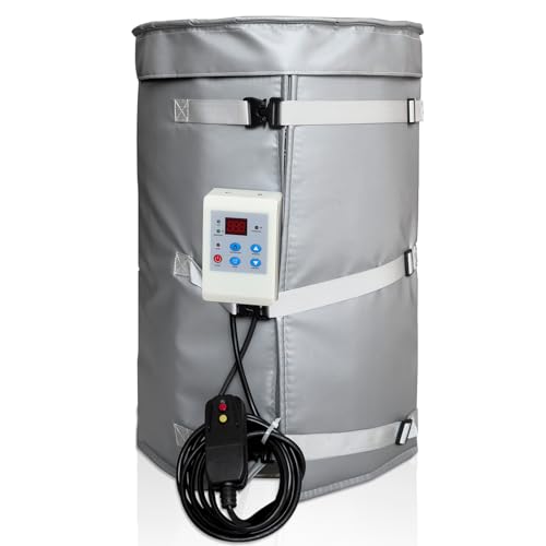 Insulated Metal Bucket Heater 120W for 10 Gal Drum & Barrel, 49x18 Inch Propane Tank Warmer with Adjustable Thermostat (0-155℉), FCC/UL/CSA Listed with Temperature Controller - size: 10Gal