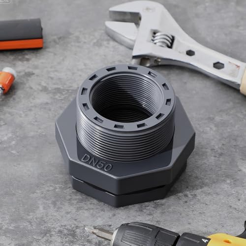 2 Pcs 2 Inch Bulkhead Fitting PVC Npt Tank Connector - size: 2 Inch
