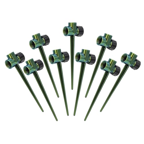 RESTMO Sprinkler Stake 9 Pack Zinc Alloy Lawn Sprinkler Spike Base - size: 9 Pack