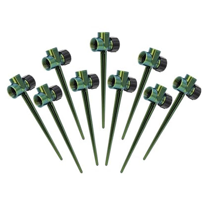RESTMO Sprinkler Stake 9 Pack Zinc Alloy Lawn Sprinkler Spike Base - size: 9 Pack