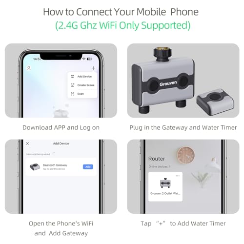 WiFi Sprinkler Timer 2 Outlet APP Control via 2.4Ghz for Garden - style: WIFI 2 outlets