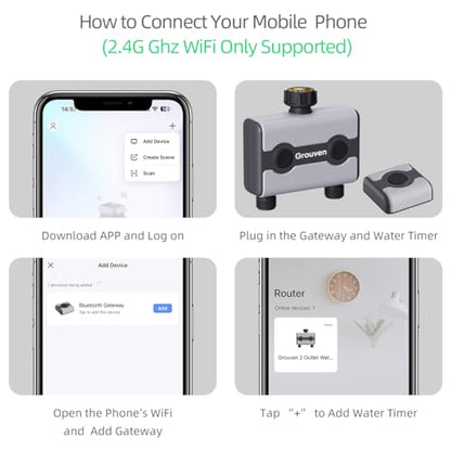 WiFi Sprinkler Timer 2 Outlet APP Control via 2.4Ghz for Garden - style: WIFI 2 outlets