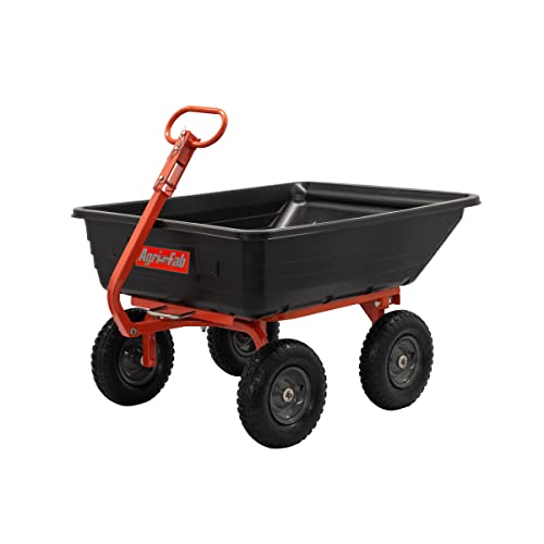 Agri-Fab 45-0594 4-Wheel Poly Convertible Pull/Tow Garden Dump Cart 1,200lb Tow Capacity Black - style: 1,200 lb. Push/Tow 4-Wheel Cart Swivel Dump Cart
