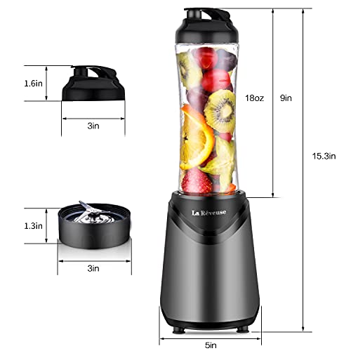 La Reveuse Personal Size Blender for Shakes and Smoothies, 2 Cups, Gray - color: Grey