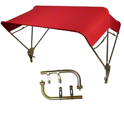 Red Complete 3 Bow 40" Tractor Buggy Top Umbrella with fender Mounts TBT3