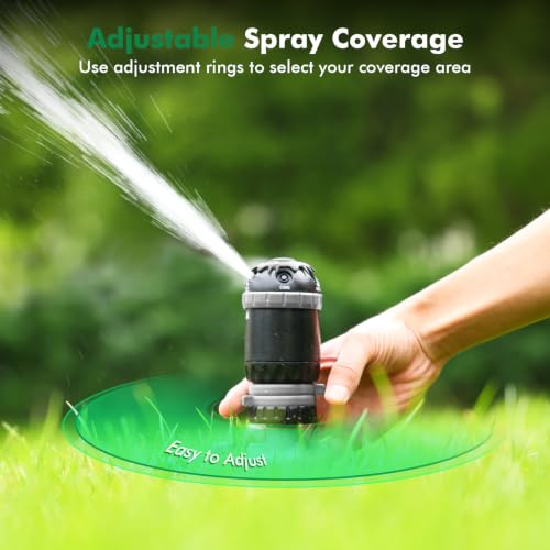 RESTMO Gear Drive Sprinkler with Step Spike Base, Silver - color: Silver, size: 1 Pack