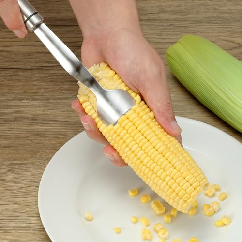 Corn Peeler Corn Cob Remover, Stainless Steel Corn Stripper Tool, Heavy Duty Kitchen Gadget for Removing Corn Kernels from Cobs