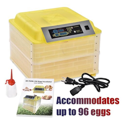 GRAND ORANGE Egg Incubator Automatic Digital Poultry Hatcher Machine - size: 96 Eggs