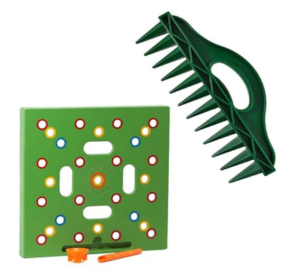 Seed Spacer Tool and Row Seeder Bundle for Raised Beds and Garden Planting. | Color-Coded Layout | Straight Lines | Even Placement | Quick Soil Imprints | Reusable | Beginner Friendly