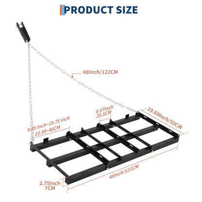 4 FT Drag Harrow, Heavy Duty Tow Behind Harrow with Adjustable Bars & 48" Chain, Driveway Grader and Landscape Rake for ATV, UTV, Tractor and Lawn Leveling, Black - color: Black