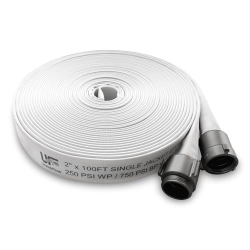2" x 100 FT EPDM Rubber Single Jacket Fire Hose, NST/NH - size: 2" x 100 FT