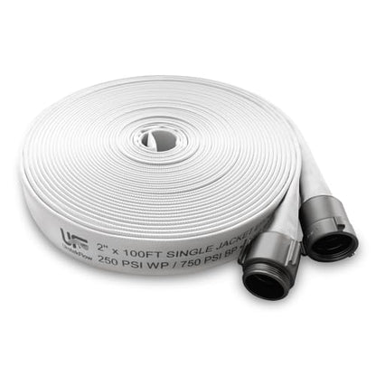 2" x 100 FT EPDM Rubber Single Jacket Fire Hose, NST/NH - size: 2" x 100 FT