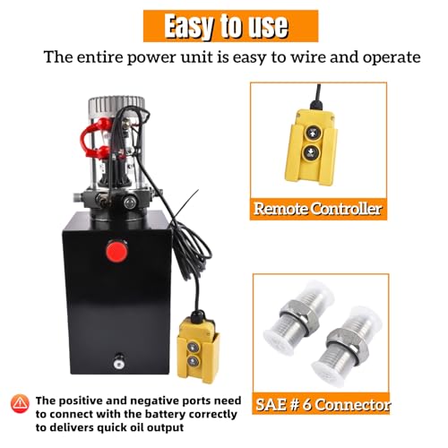 12 Quart Single Acting Hydraulic Power Unit 12V, 3200PSI - color: Single Acting, size: 12 Quart