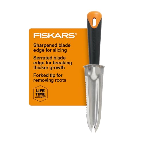 Fiskars Steel Garden Knife, Multi-Purpose Weed Puller Gardening & Yard Tool