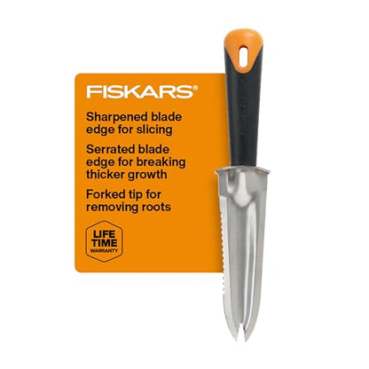 Fiskars Steel Garden Knife, Multi-Purpose Weed Puller Gardening & Yard Tool