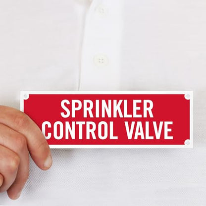 SmartSign - SE-5032-ERE-REF-2x6 "Sprinkler Control Valve" Tag | 2" x 6" Engineer Grade Reflective White on Red - size: 2" x 6"