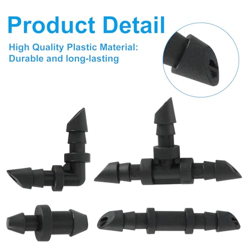 Drip Irrigation Fittings Kit, 1/4" Tubing, 60 Piece Set