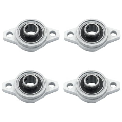 4 Pcs KFL001 Flanged Pillow Block Bearings, 12 mm - size: KFL001