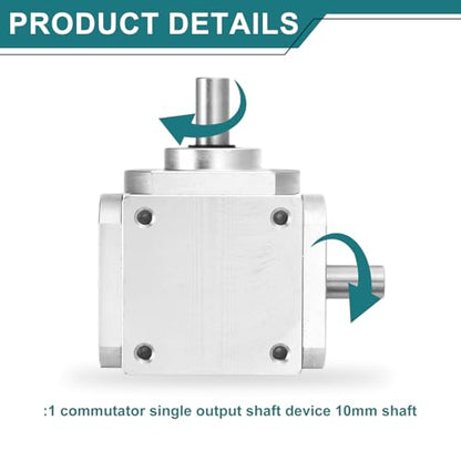 uxcell Gear Box 90 Degree Right Angle Bevel Gearbox 1:1 Left Single Output Shaft 1 Module 20 Teeth Bevel Gear Aluminum Frame Simple Mechanical DIY Module 8mm Shaft,66x66x30mm(LxWxH) - size: 8mm Shaft, style: Single Output -L