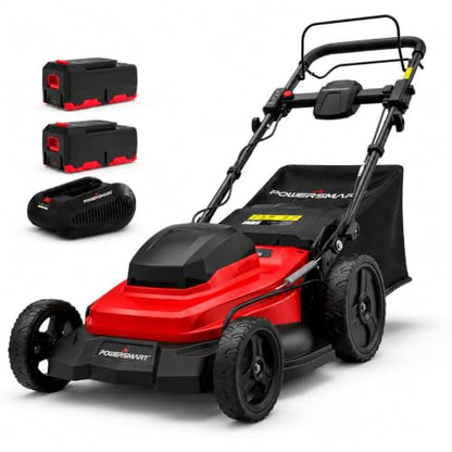 20" Self Propelled Lawn Mower,3-in-1 Walk-Behind Mower - color: Black and Red