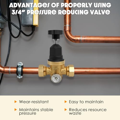 Upgraded 3/4" Water Pressure Regulator, For Residential or Commercial Use