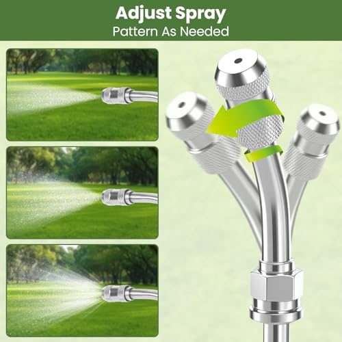 29" Sprayer Wand All Metal Replacement Sprayer Wand, Suitable for 1/2" Hose Quick Connector, 1/4" & 3/8" & 1/2" Brass Barb Spray Wand, Built-in Shut Valve Stainless Steel Spray Wand - color: 29" Sprayer Wand