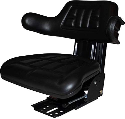 BLACK TRAC SEATS BRAND TRACTOR SUSPENSION SEAT WITH 5 POSITION TILT FITS LONG 260 310 350 360 560 610 680 DTC 910 2052 2510 2360 2610 UNIVERSAL