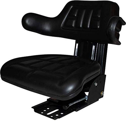 BLACK TRAC SEATS BRAND TRACTOR SUSPENSION SEAT WITH 5 POSITION TILT FITS LONG 260 310 350 360 560 610 680 DTC 910 2052 2510 2360 2610 UNIVERSAL