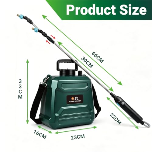 Battery Powered Sprayer 2 Gallon Powerful Electric Weed Sprayer Pump Garden