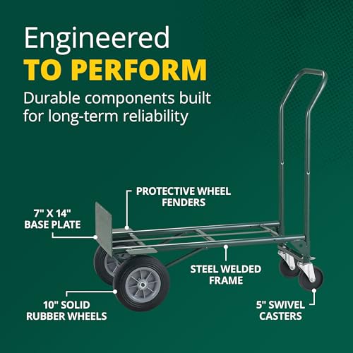 Harper Trucks JEDT8635P Convertible Hand Truck, 600/700 lb Capacity