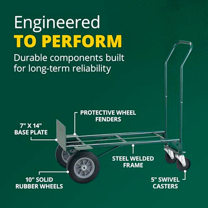 Harper Trucks JEDT8635P Convertible Hand Truck, 600/700 lb Capacity