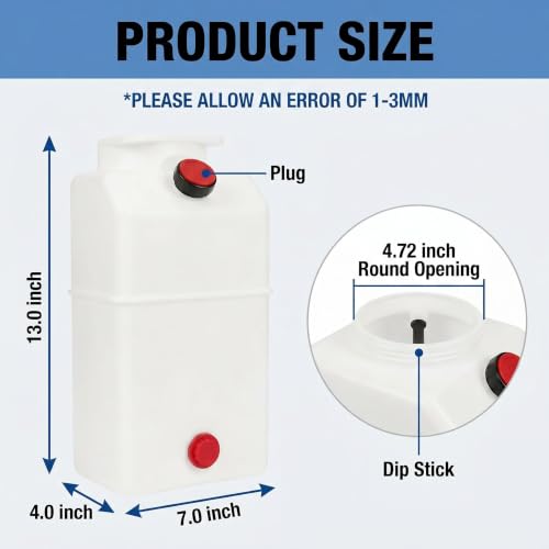 6 Quart Poly Power Unit Fluid Reservoir Tank - size: 6 Quart