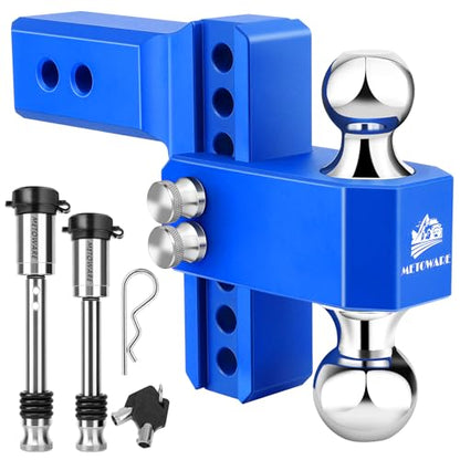 METOWARE Aluminum Adjustable Trailer Hitch, Fits 2.5'' Receiver, 6'' Drop - color: Blue, size: 6'' Drop