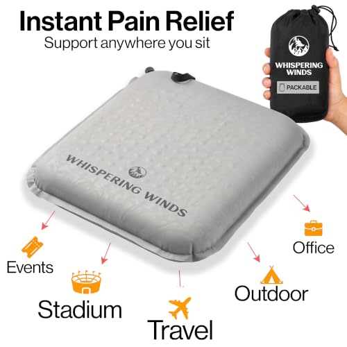 Whispering Winds Inflatable Seat Cushion - color: Gray - 2pack, size: Large