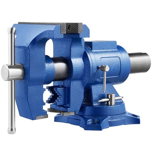 VEVOR Bench Vise 6 Inch, Double Swivel Rotating Heavy Duty Vise Head/Body Rotates 360°,Pipe Vise Bench Vices 30Kn Clamping Force,for Clamping Fixing Equipment Home or Industrial Use - size: 6inch(Standard)