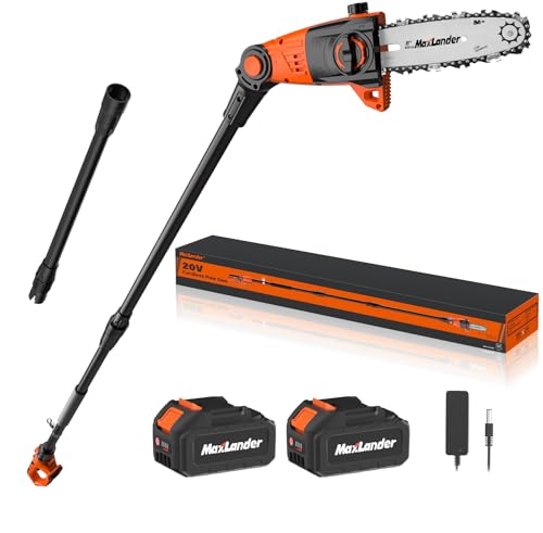 8 Inch 20V Cordless Pole Saw With 2×3.0Ah Battery & Charger - color: Black