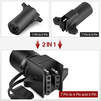 Nilight 7 Pin Round to 4-Way 5-Pin Flat Blade Light Adapter - color: 7Pin to 4&5Pin Trailer Adapter