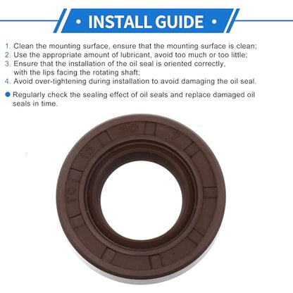 Universal Oil Seal TC Double Lip W Steel Spring Seal Ring Rotary Shaft Seal 16x30x7mm High Pressure FKM Rubber Brown 2 Pcs - size: 16x30x7mm