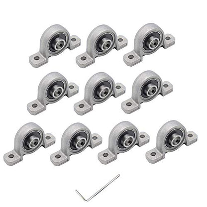 10Pcs KP08 Pillow Block Bearing 8mm Bore Inner Ball Mounted Bearing Block