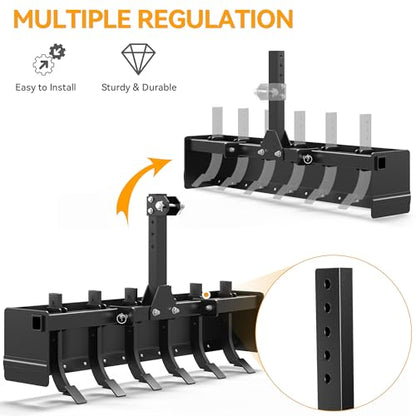 YINTATECH 55" Three Point Box Scraper, Tractor Box Blade for Cat1