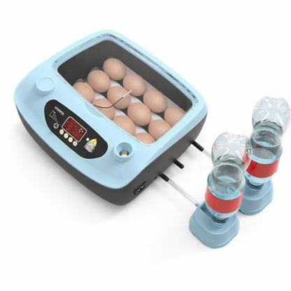 Automatic 12 Egg Incubator with US Plug, PP Material Digital Temperature Control, High Hatch Rate Egg Hatcher for Chicken, Duck and Quail Eggs