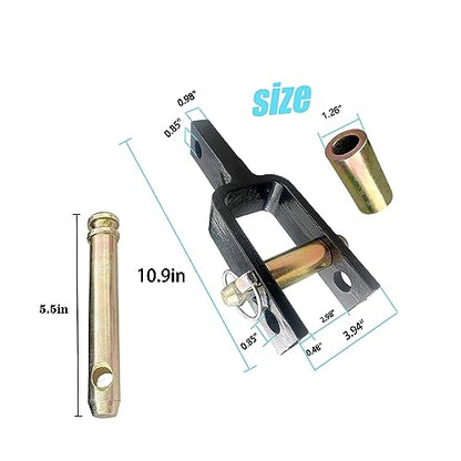 Versatile Quick Hitch Adapter with Adapter Sleeve Used to Adjust Top Link Bracket Movements for Category 1 Quick Hitch
