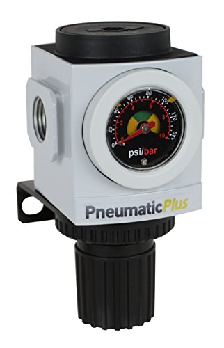 PneumaticPlus PPR3-N02BG High Flow Air Pressure Regulator, 1/4" NPT - size: 1/4" NPT (High Flow)