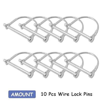 10-Pack Safety Coupler Hitch Pins with Round Loop 1/4 x 2-3/4 Inch - size: 1/4" x 2-3/4"