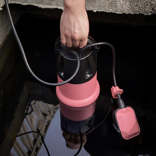 Prostormer 1HP 3700GPH Submersible Sump Pump with Automatic Float Switch - color: Pink