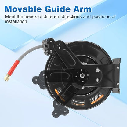 FIXFANS Pressure Washer Hose Reel with Hose for Hot Cold Water, 3/8" X 50FT - size: 50 FT