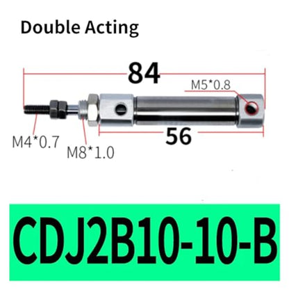 CDJ2B10-15-B Magnetic Stainless Steel Mini Cylinder Double Acting(CDJ2B10x10 B) - color: Cdj2b10x10 B